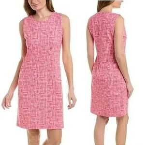 J. McLaughlin Sophia Catalina Cloth Shift Dress XS Pink Caribe Quiet Luxury EUC